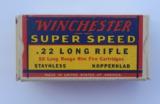 Winchester Super Speed .22 Long Rifle Nickel Plated1939-1944 Full Box - 1 of 7