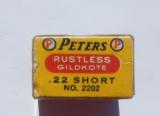 Peters Rustless Gildkote 22 Short Full Box Large red P 1930's - 5 of 7