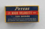 Peters 250 Savage Hollow Points Full Box 1940's - 1 of 7