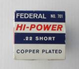 Full Brick 1962 Federal Bullseye Hi Power 22 Short #701 - 6 of 7