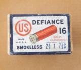 SEALED 16 Gauge United States Cartridge Co. Defiance Shot Shell Box Very Nice 1920's - 2 of 6
