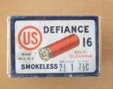 SEALED 16 Gauge United States Cartridge Co. Defiance Shot Shell Box Very Nice 1920's - 3 of 6