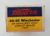 Western Lubaloy Bullseye Box 44-40 Winchester 32 Cartridges - 6 of 7