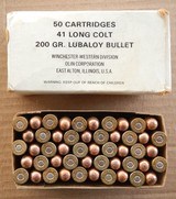 Winchester-Western 41 Long Colt 200 Grain Lubaloy Bullets 50 Cartridges - 1 of 1