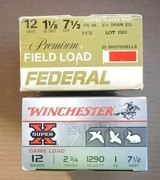 Federal Premium 12 GA 7 1/2 Copper Shot, Winchester Upland & Small Game 12 GA 7 1/2 Shot - 2 of 4