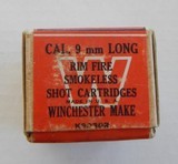 Sealed Two Piece Box Winchester 9 mm Long Shot Cartridges, 50 Cartridges Model 36 - 2 of 6