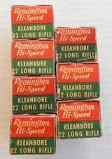 Remington Hi-Speed Kleanbore 7 Full Boxes, 22 Long Rifle Nickel Plated 1950's - 2 of 2