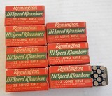 Remington Hi-Speed Kleanbore 7 Full Boxes, 22 Long Rifle Nickel Plated 1950's - 1 of 2