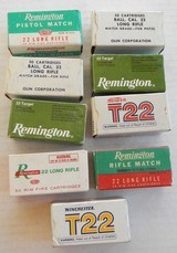 9 Boxes of 22 LR Match & Target Ammunition, Boxes are Full. - 1 of 2
