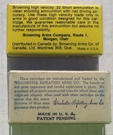 Winchester Staynless "1927" 22 LR Mint Box,Browning 22 Short Stone Cold Mint - 3 of 5