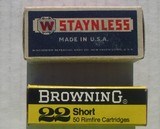 Winchester Staynless "1927" 22 LR Mint Box,Browning 22 Short Stone Cold Mint - 4 of 5