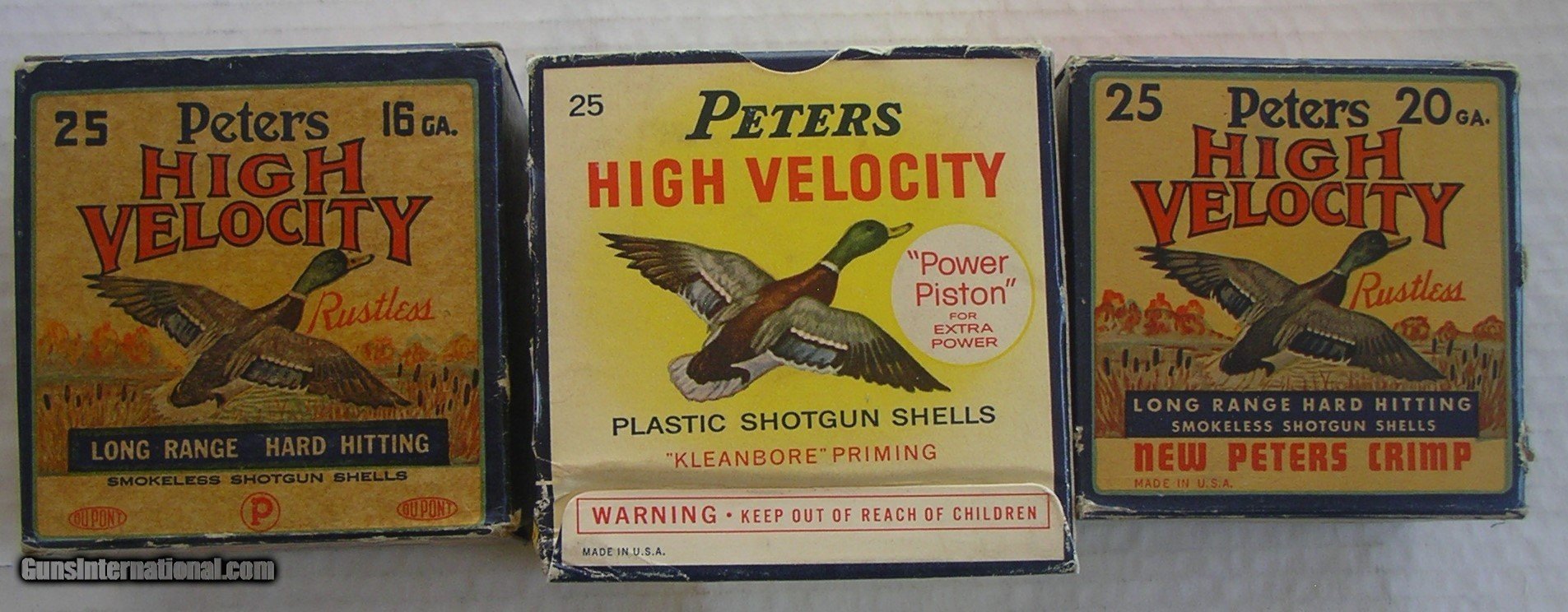 Peters Shotgun Shell Boxes 1-12 ga 1-16 ga. 1-20 ga. All Full