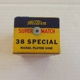 Western Super Match 38 Special Nickel Cases Full Box, Mid 1930's to early 1940's - 3 of 7
