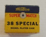 Western Super Match 38 Special Nickel Cases Full Box, Mid 1930's to early 1940's - 2 of 7