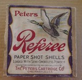 Two Piece Peters Referee 12 gauge Box, has the correct bottom Very Nice Graphic's Semi-Smokeless Powder - 1 of 6