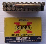 Three (3) Boxes 30-06, Western Super-X, Western Super Match & Peters High Velocity, all boxes full - 2 of 3