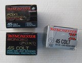 3 Boxes of Winchester 45 Colt, two boxes PDX1 Personnel Defender, 1 Box Lead Bullets, Total 60 Cartridges - 2 of 3