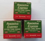 3 Full Boxes Remington Express 16 gauge 7 1/2 Shot Paper Shells, 75 very nice shells - 1 of 7