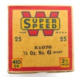 Winchester Super Speed .410 Shotgun Shell Box, Paper Shells 2 1/2