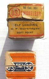 United States Cartridge Co. 1-Box .351 (40 Ctgs) .32 Winchester Full Box 50 Ctgs. - 5 of 7