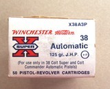 Full Box 50 Winchester Western 38 Automatic (Colt Super Commander) +P Hollow Points - 2 of 2
