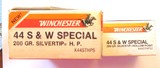 Two Boxes 44 S & W Special Winchester 200 Grain Silvertip Hollow Points - 1 of 3
