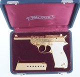 Walther P38, Factory Gold Plated Engraved, Box. - 2 of 15