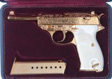 Walther P38, Factory Gold Plated Engraved, Box. - 1 of 15