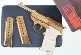 Walther P38, Factory Gold Plated Engraved, Box. - 3 of 15