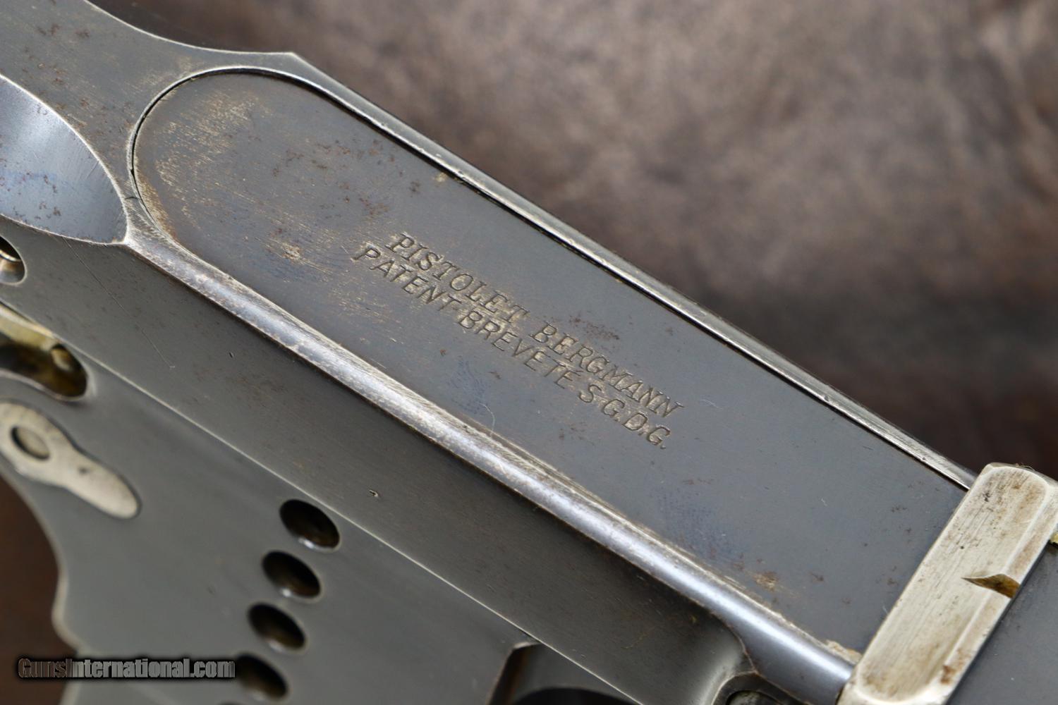 Rare Bergmann 1897 No. 5 pistol, #101, Matching Stock, ANTIQUE, PCA-142