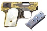 Bufalo Vest Pistol, Gold Damascene, 6.35mm, #31307, PCA-182 - 2 of 9