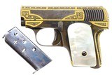 Bufalo Vest Pistol, Gold Damascene, 6.35mm, #31307, PCA-182 - 1 of 9