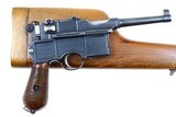 Mauser, C96, Broomhandle Pistol, Conehammer, Stock, Antique, 8135, O-96 - 2 of 18