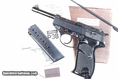 Walther, P38, Blue Engraved, Matching Box, Target, 415188, A-1306