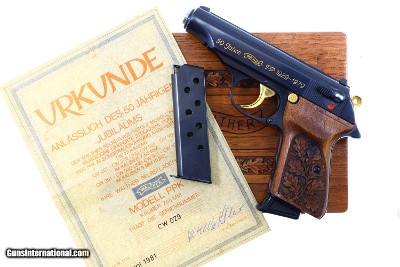 Walther, PP, 50 Jahre, German Pistol, Cased Ensemble, 7.65mm, CW029, I-1056 - Image 9 of 12