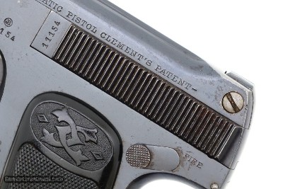 Scarce 1908 Clement Pistol, Belgium, .25ACP, 11154, FB01273 - Image 4 of 11