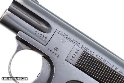 Scarce 1908 Clement Pistol, Belgium, .25ACP, 11154, FB01273 - Image 5 of 11
