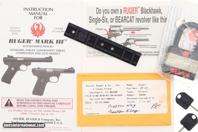 Super Early Ruger Mark III Pistol, SN 18, Made 2007, Near NIB, FB01260 - Image 14 of 16