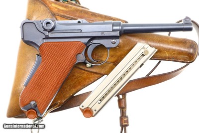 Bern, 1929 Luger Pistol, Swiss Military Red Grip, Rig, 56531, FB01042