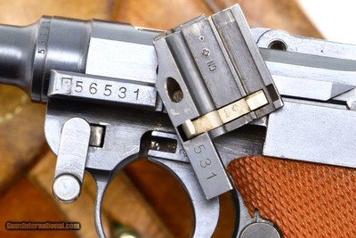 Bern, 1929 Luger Pistol, Swiss Military Red Grip, Rig, 56531, FB01042 - Image 13 of 15