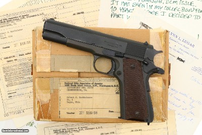 Ithaca M1911A1, U.S. Military, Documented, Cal .45, 1866328, FB01458
