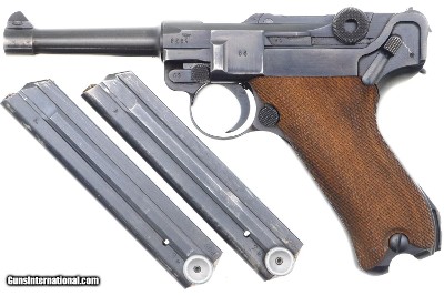 Mauser German Luger Rig, 1942, Police Eagle L, Matching Mags, FB01406