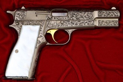 Browning FN High Power, Factory Renaissance Engraved, Cased, FB01622