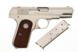 Colt 1908 Pocket Hammerless Pistol, Nickeled, .380 Colt, 92040, FB01639 - 3 of 15