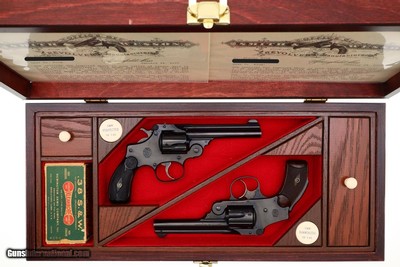 Two S&W Top Break Revolvers, .38 Perfected/Hammerless, Cased, FB01400-1401