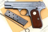 Colt M1908 Hammerless, Box & Docs, 137383, FB01688 - 1 of 15
