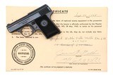 Walther Mod 9 Vest Pocket Pistol, WWII, Capture Papers,
637654, FB01715