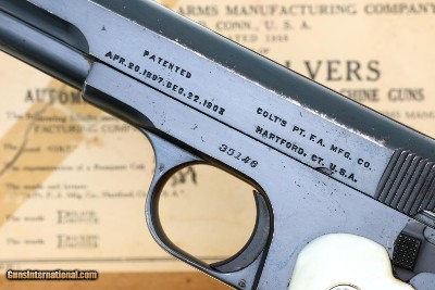 Colt 1908 Hammerless Pistol, Mother-of-Pearl Grips, Box, 35146, FB01641 - Image 3 of 13