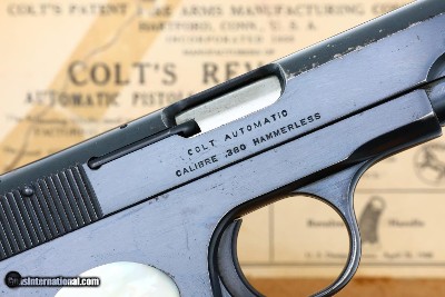 Colt 1908 Hammerless Pistol, Mother-of-Pearl Grips, Box, 35146, FB01641 - Image 4 of 13