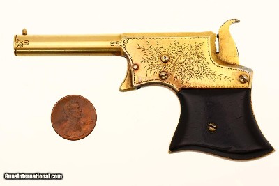 Remington No 1 Vest Pocket Pistol, Gold Engraved, Antique, 9163, O-137